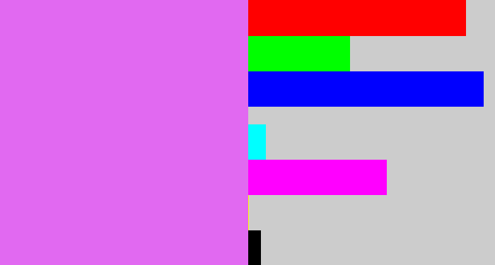 Hex color #e169f1 - purply pink