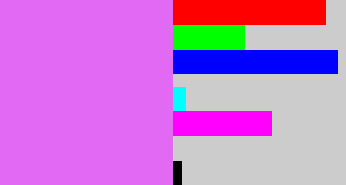 Hex color #e169f3 - purply pink