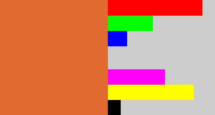 Hex color #e16a2e - brownish orange