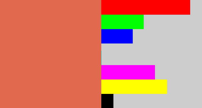 Hex color #e16a4e - pastel red
