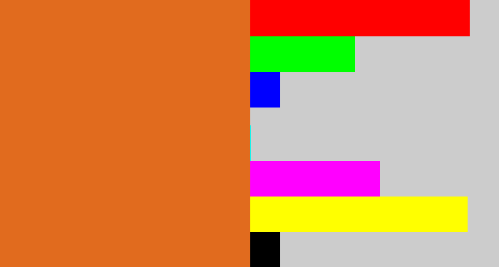 Hex color #e16b1e - brownish orange