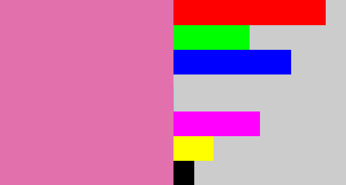 Hex color #e170ad - pale magenta