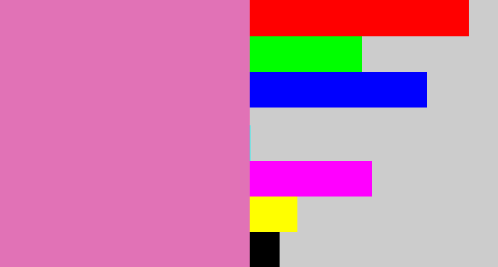 Hex color #e172b6 - pale magenta