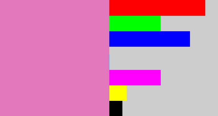 Hex color #e178bc - pale magenta