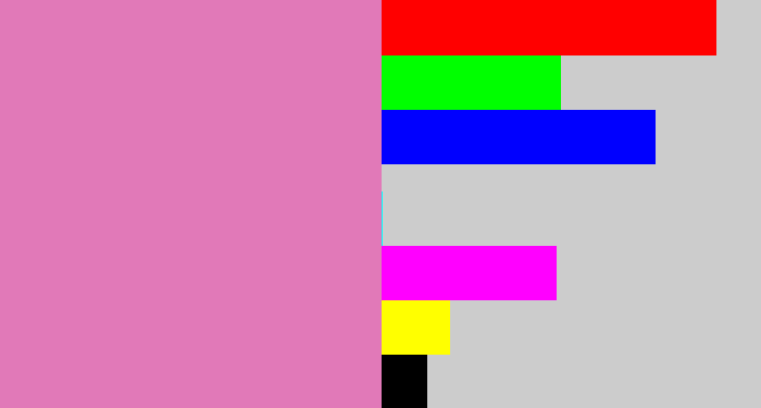 Hex color #e179b8 - pale magenta