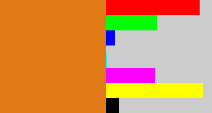 Hex color #e17a14 - pumpkin