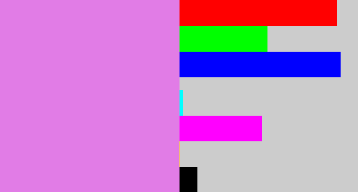 Hex color #e17ce6 - purply pink