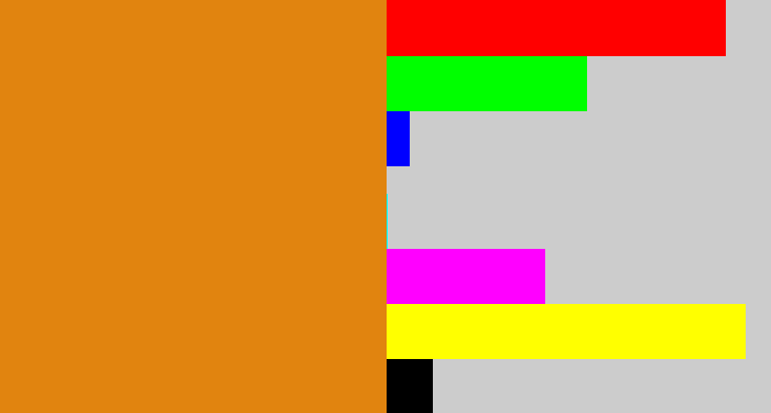 Hex color #e1840f - pumpkin