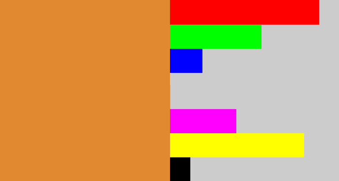 Hex color #e18930 - dull orange