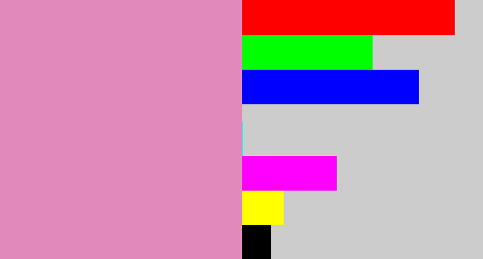 Hex color #e189bb - pig pink