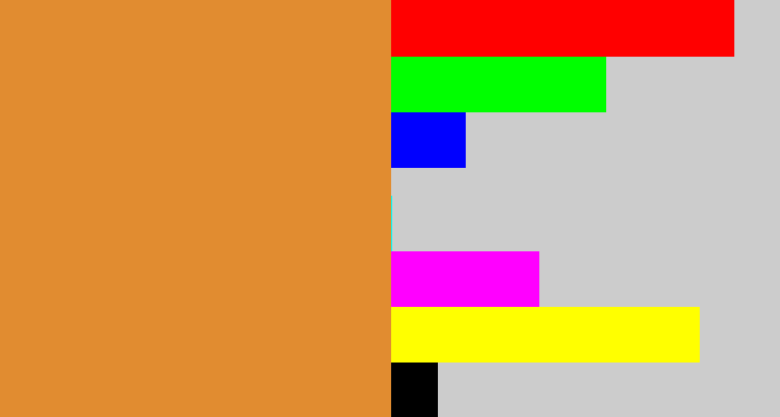 Hex color #e18c30 - dull orange
