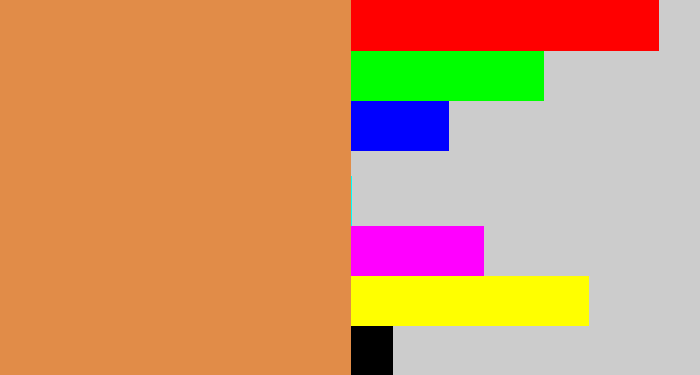 Hex color #e18c48 - dull orange