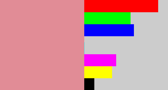 Hex color #e18c96 - dusty pink