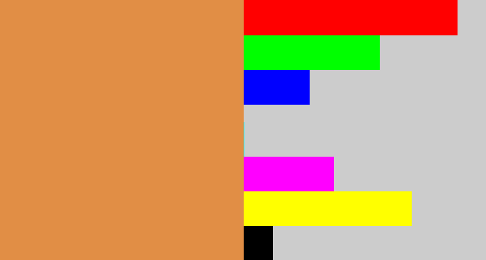 Hex color #e18e45 - dull orange