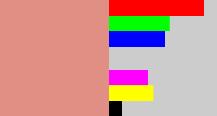 Hex color #e18f85 - pinkish tan