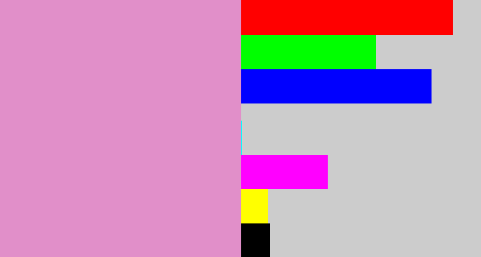 Hex color #e18fc9 - lavender pink