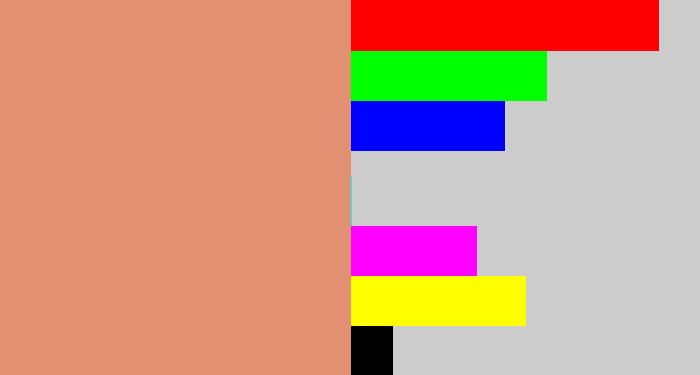 Hex color #e19071 - pinkish tan