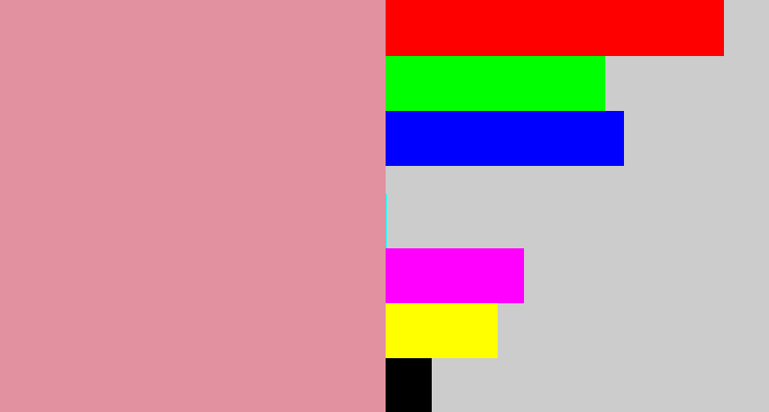 Hex color #e1919f - pig pink