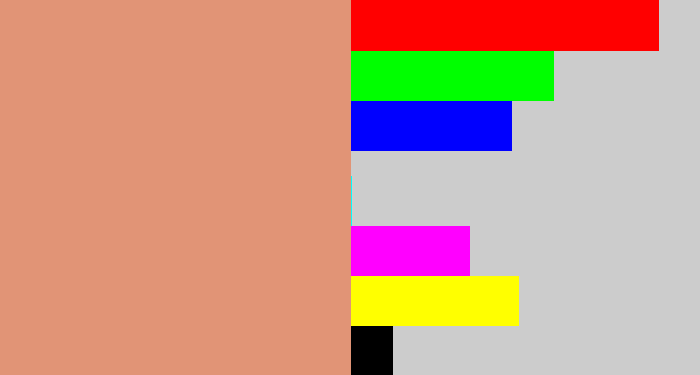 Hex color #e19476 - pinkish tan