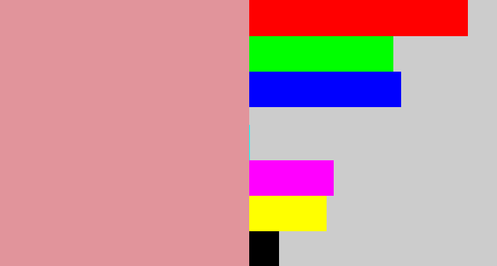 Hex color #e1949b - pig pink