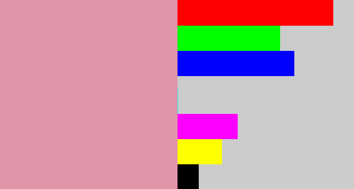 Hex color #e194a8 - pig pink