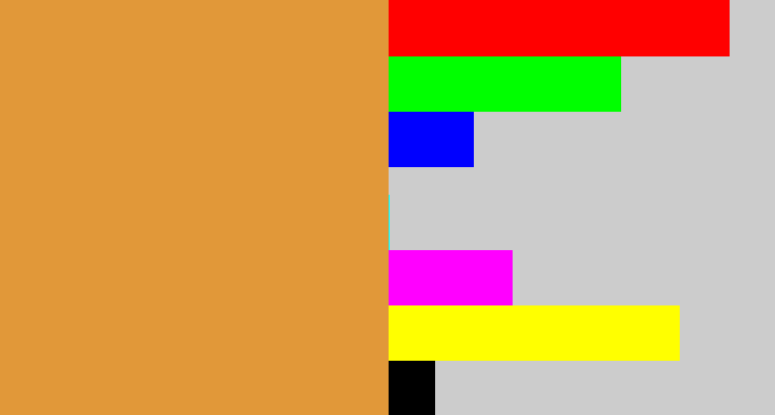 Hex color #e19839 - dull orange