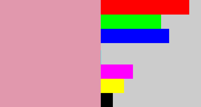 Hex color #e198ad - faded pink