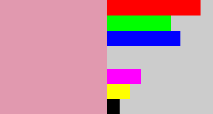 Hex color #e199af - faded pink