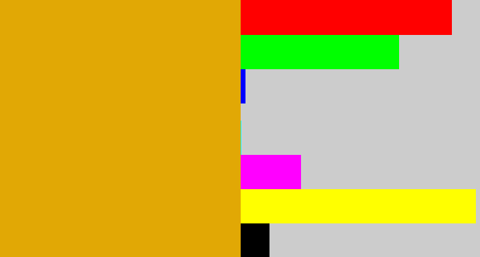 Hex color #e1a805 - burnt yellow