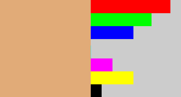 Hex color #e1ab78 - fawn