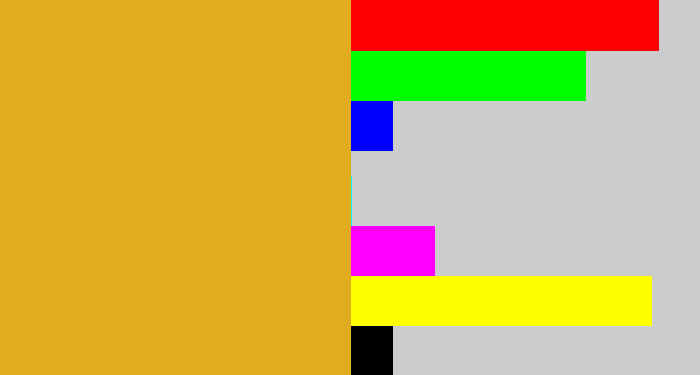 Hex color #e1ac1f - squash