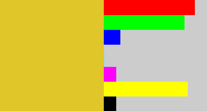 Hex color #e1c62a - piss yellow