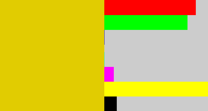 Hex color #e1cc01 - ugly yellow