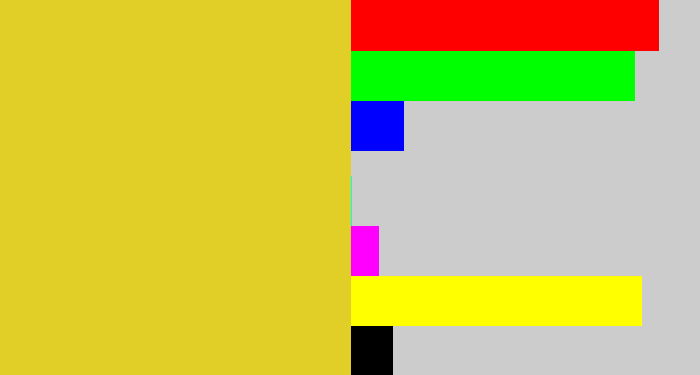 Hex color #e1ce26 - piss yellow