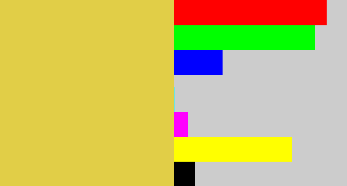 Hex color #e1ce47 - maize