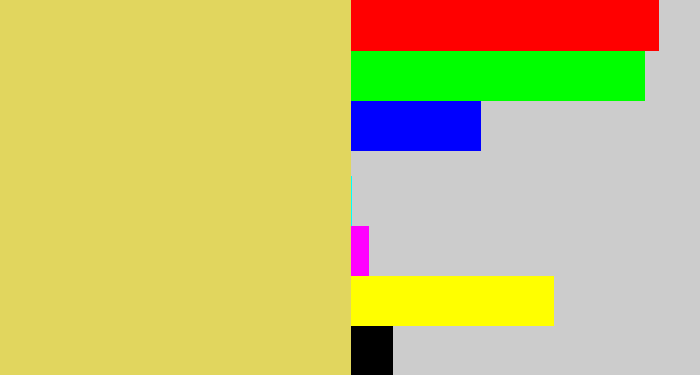 Hex color #e1d65e - dull yellow