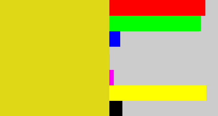 Hex color #e1d719 - piss yellow