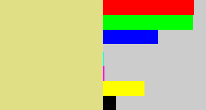 Hex color #e1df86 - sandy