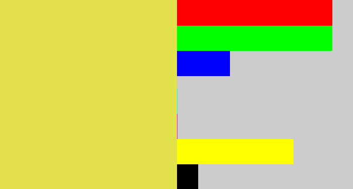 Hex color #e1e14c - dull yellow