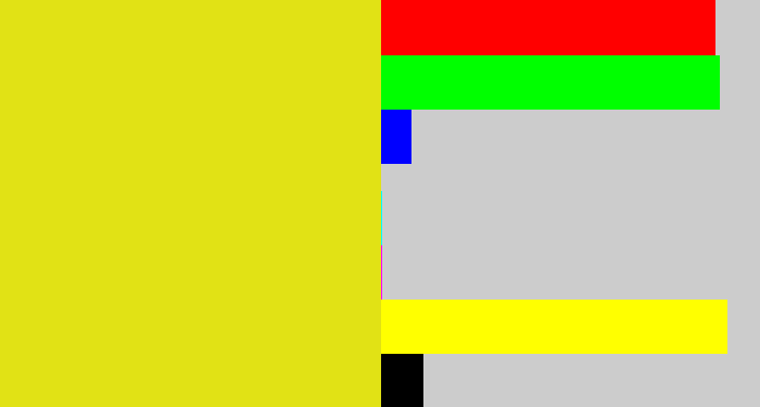Hex color #e1e215 - piss yellow