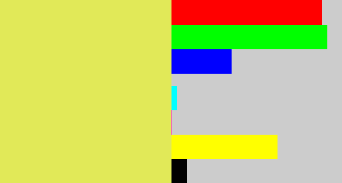 Hex color #e1e958 - dull yellow