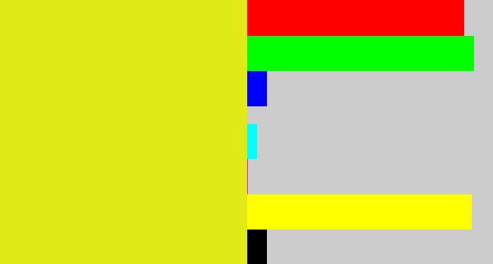 Hex color #e1ea15 - piss yellow