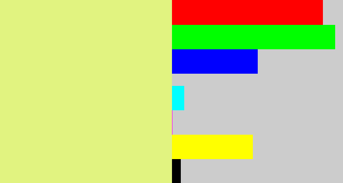 Hex color #e1f380 - light yellow green