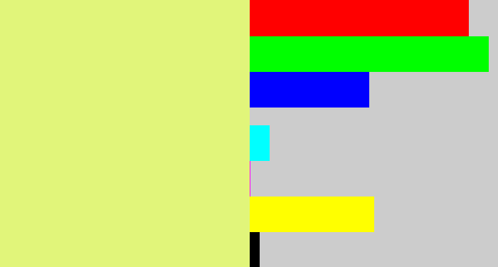 Hex color #e1f57a - light yellow green