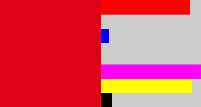 Hex color #e20015 - red