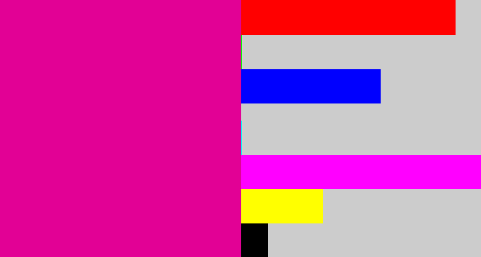 Hex color #e20195 - neon pink