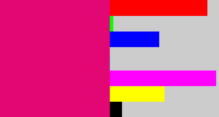 Hex color #e20772 - dark hot pink