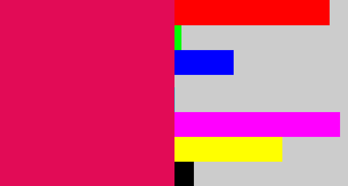 Hex color #e20b56 - cerise