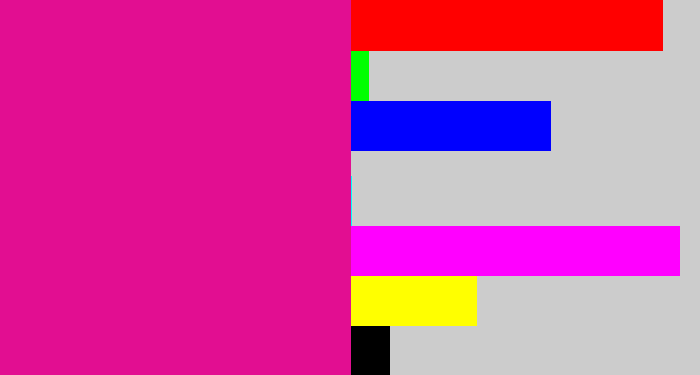 Hex color #e20e91 - electric pink