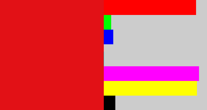 Hex color #e21116 - red